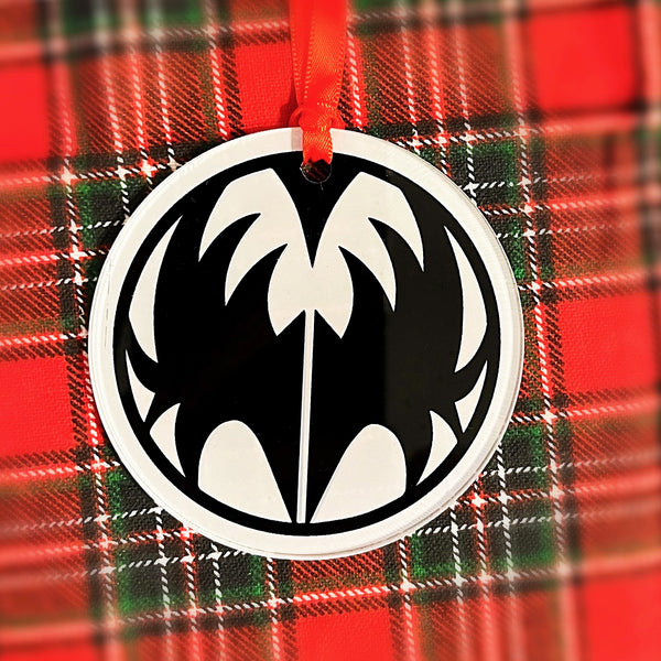 KISS Gene Icon Christmas Ornament, KISS Gift Idea, KISS Gifts, Husband or Wife Gift, with Hanger Round Acrylic