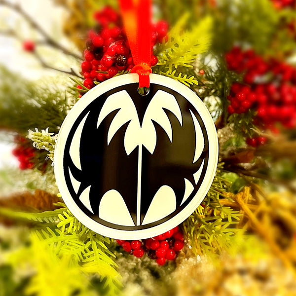 KISS Gene Icon Christmas Ornament, KISS Gift Idea, KISS Gifts, Husband or Wife Gift, with Hanger Round Acrylic