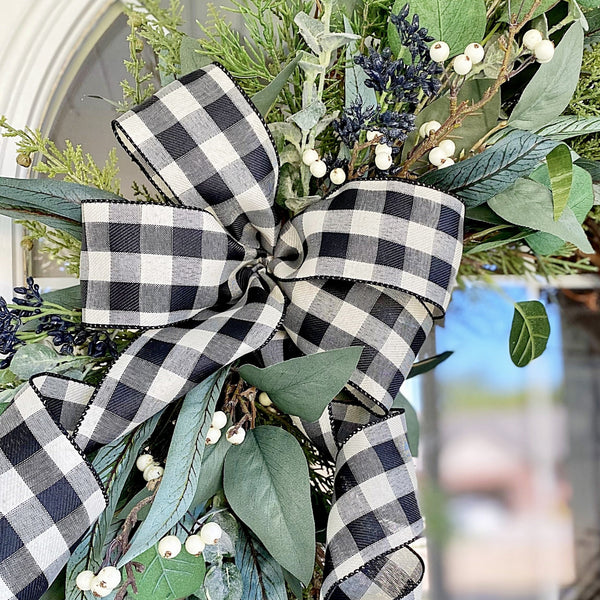Fall Wreath with Eucalyptus and Berries Welcome Farmhouse Front Door Gift