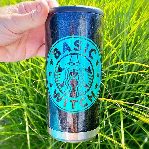 Basic Witch 12 oz. Skinny Can Koozie Cooler