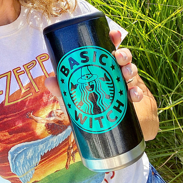 Basic Witch 12 oz. Skinny Can Koozie Cooler