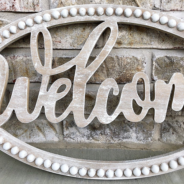 Everyday Welcome Wood Door Sign Country Farmhouse Front Door Boho Nordic Minimalist