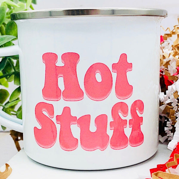 Hot Stuff 12 oz. Stainless Steel & Enamel Camp Mug