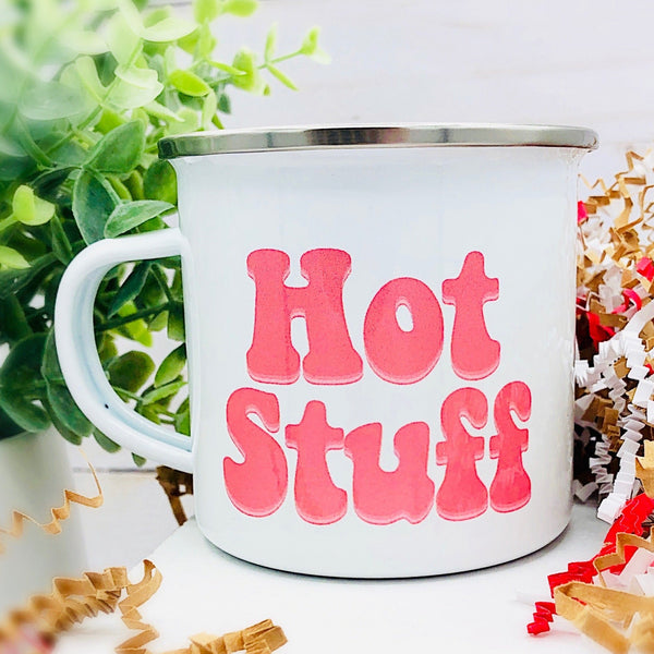 Hot Stuff 12 oz. Stainless Steel & Enamel Camp Mug