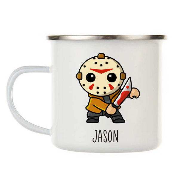 Kids Personalized 12 oz. Stainless Steel & Enamel Camp Mug with Jason