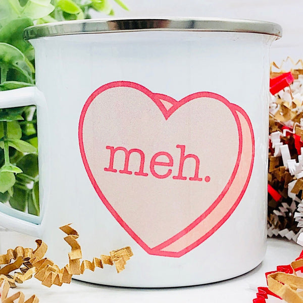 meh. Candy Heart 12 oz. Stainless Steel & Enamel Camp Mug