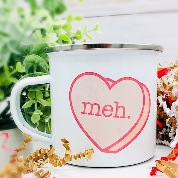 meh. Candy Heart 12 oz. Stainless Steel & Enamel Camp Mug