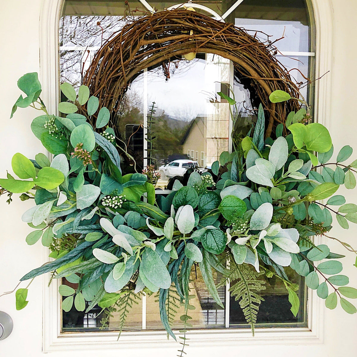 Everyday Spring Swag Greens Wreath – Brownbottle Burlap