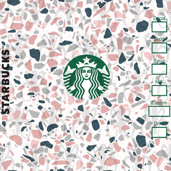 Starbucks Terrazzo 20 oz. Stainless Steel Skinny Tumbler with Lid and Metal Straw