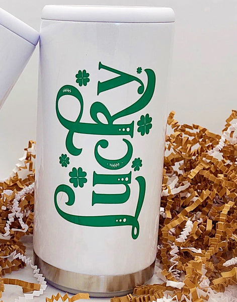 Lucky 12 oz. Skinny Can Koozie