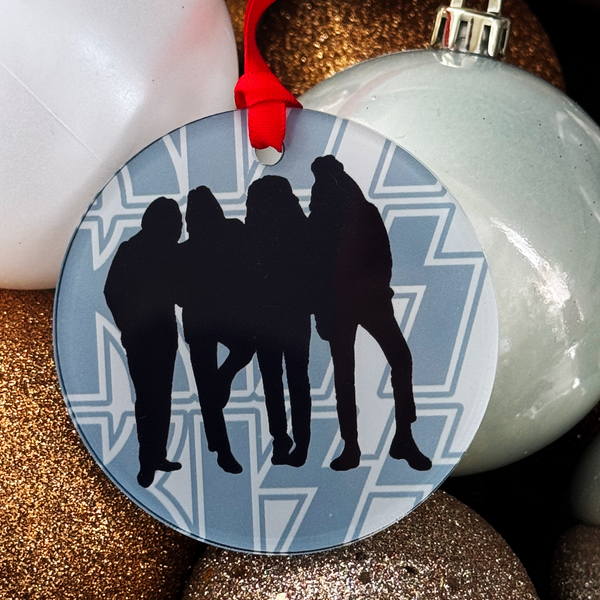 KISS Dressed To Kill Silhouette Christmas Ornament, KISS Gift Idea, KISS Gifts, Husband or Wife Gift, with Hanger Round Acrylic