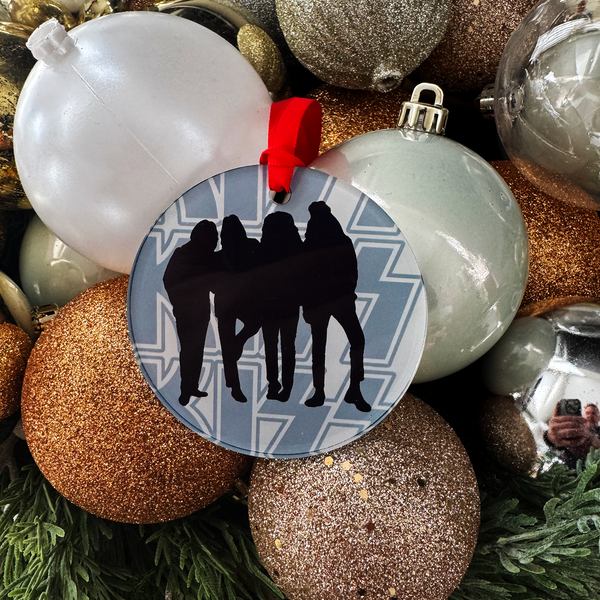 KISS Dressed To Kill Silhouette Christmas Ornament, KISS Gift Idea, KISS Gifts, Husband or Wife Gift, with Hanger Round Acrylic