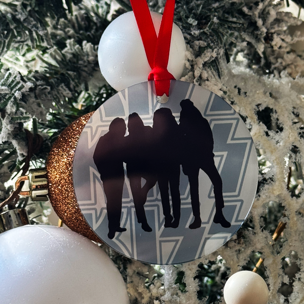 KISS Dressed To Kill Silhouette Christmas Ornament, KISS Gift Idea, KISS Gifts, Husband or Wife Gift, with Hanger Round Acrylic