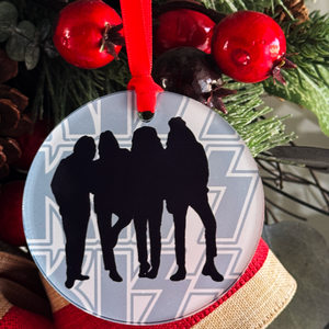 KISS Dressed To Kill Silhouette Christmas Ornament, KISS Gift Idea, KISS Gifts, Husband or Wife Gift, with Hanger Round Acrylic