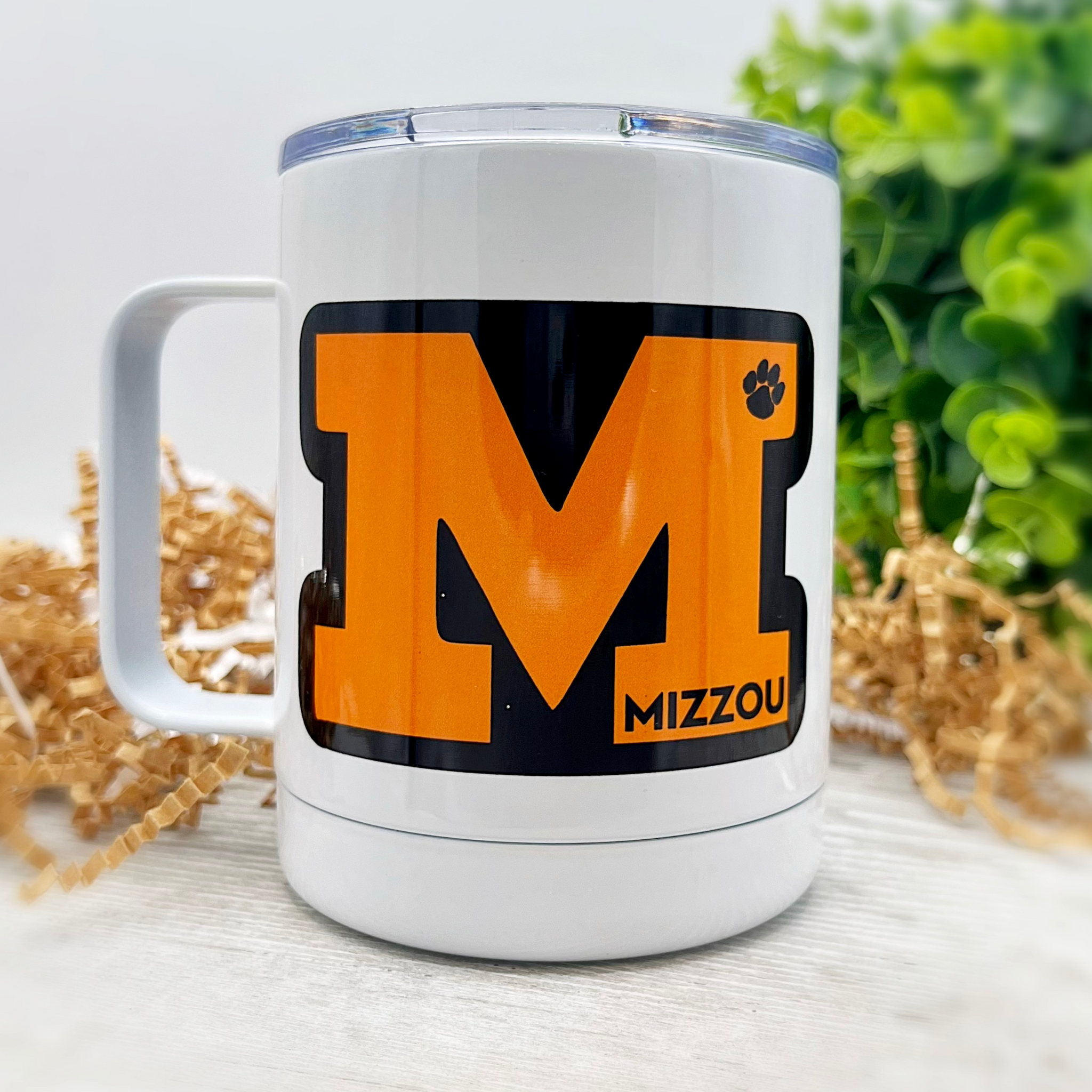 MIZZOU 10 oz. Stainless Steel & Enamel Coffee Mug with Lid
