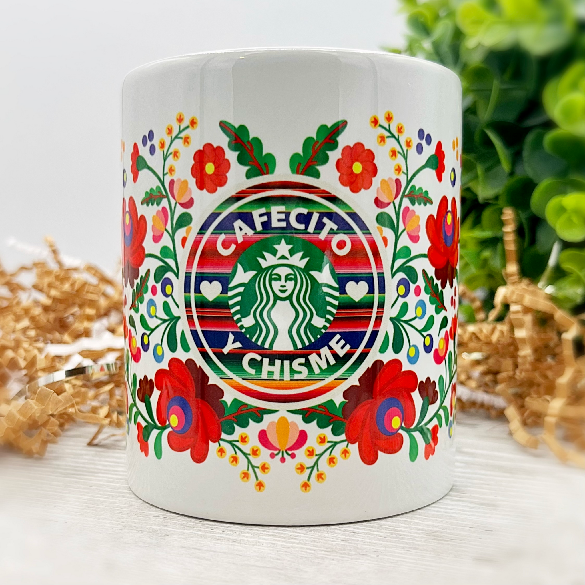 Cafecito Y Chisme Full Wrap 11oz Mug Starbucks Gift Best Friend Husban –  Brownbottle Burlap