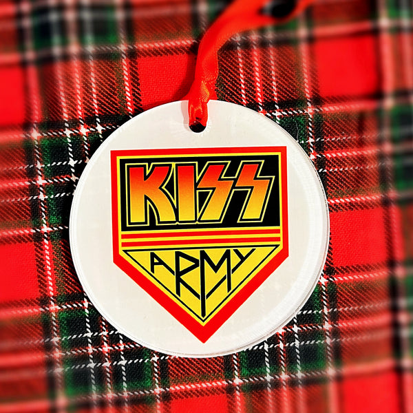 KISS Army Christmas Ornament, KISS Gift Idea, KISS Gifts, Husband or Wife Gift, with Hanger Round Acrylic