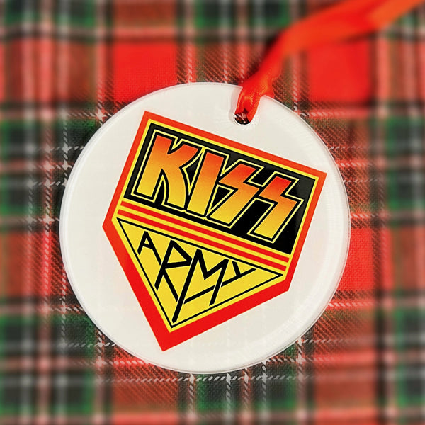 KISS Army Christmas Ornament, KISS Gift Idea, KISS Gifts, Husband or Wife Gift, with Hanger Round Acrylic