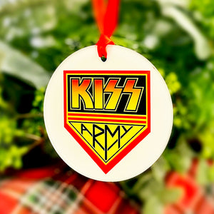 KISS Army Christmas Ornament, KISS Gift Idea, KISS Gifts, Husband or Wife Gift, with Hanger Round Acrylic