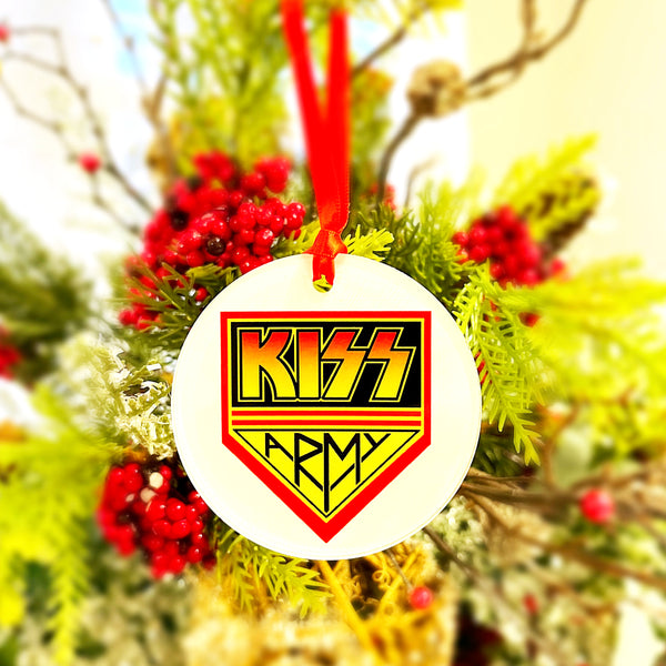 KISS Army Christmas Ornament, KISS Gift Idea, KISS Gifts, Husband or Wife Gift, with Hanger Round Acrylic