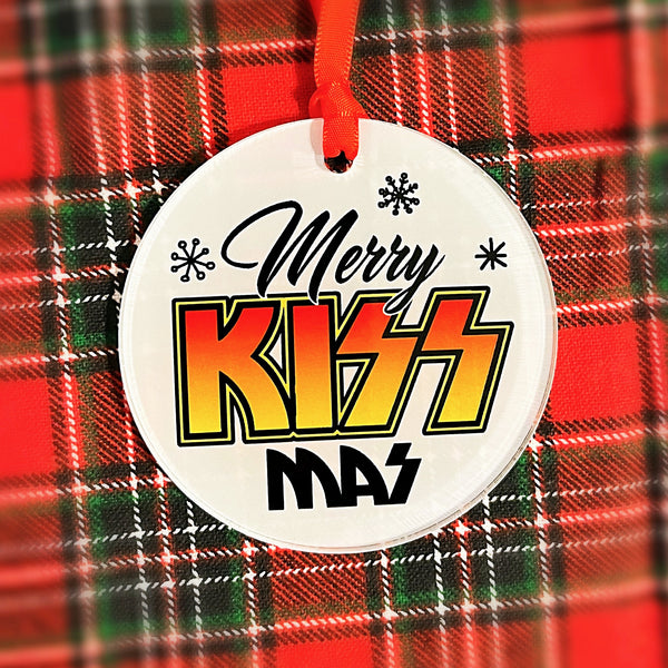 KISS Mas Merry Christmas Ornament, KISS Gift Idea, KISS Gifts, Husband Gift, with Hanger Round Acrylic