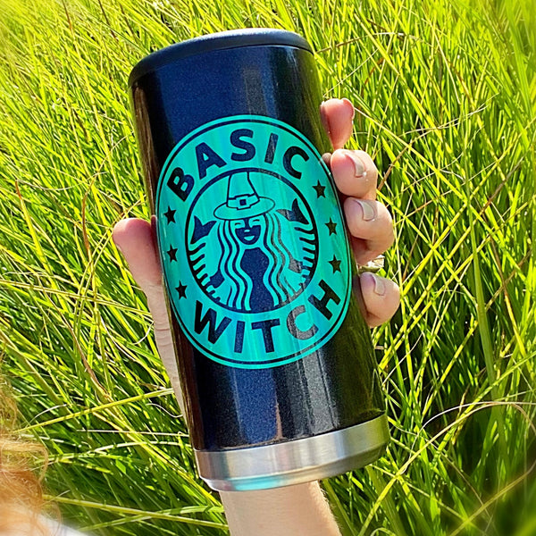 Basic Witch 12 oz. Skinny Can Koozie Cooler