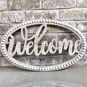 Everyday Welcome Wood Door Sign Country Farmhouse Front Door Boho Nordic Minimalist