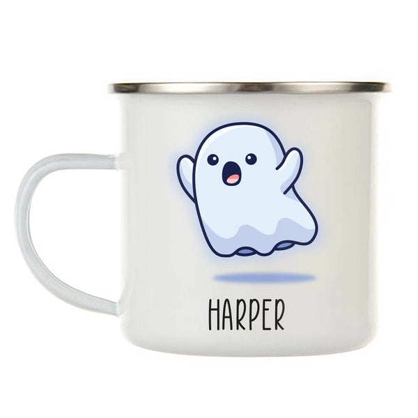 Kids Personalized 12 oz. Stainless Steel & Enamel Camp Mug with Ghost