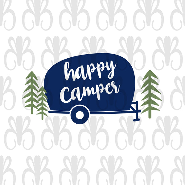 Personalized 12 oz. Stainless Steel & Enamel Camp Mug with Happy Camper