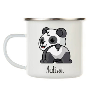 Kids Personalized 12 oz. Stainless Steel & Enamel Camp Mug with Panda Butt